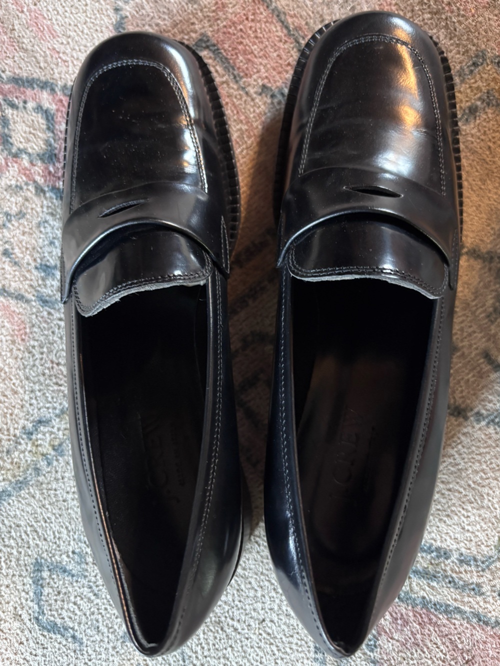 J. Crew Women’s Penny Loafers w genuine black Itslian Leather.